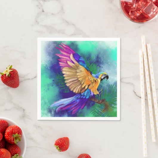 Mooie Colorful Parrot Napkins Servet (Insitu)