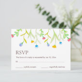 Mooie Colorful Summer Flowers RSVP Kaartje (Staand voorkant)