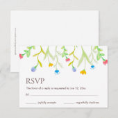 Mooie Colorful Summer Flowers RSVP Kaartje (Voorkant / Achterkant)