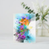 Mooie Colorful Waterverf Splatter Music-notitie Briefkaart (Staand voorkant)