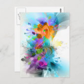 Mooie Colorful Waterverf Splatter Music-notitie Briefkaart (Voorkant / Achterkant)