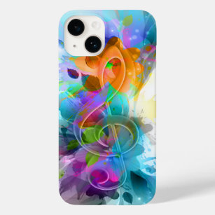 Mooie Colorful Waterverf Splatter Music-notitie Case-Mate iPhone 14 Hoesje