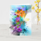 Mooie Colorful Waterverf Splatter Music-notitie Kaart (Gele Bloem)