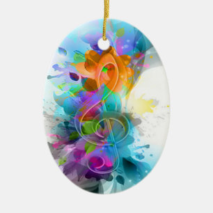 Mooie Colorful Waterverf Splatter Music-notitie Keramisch Ornament