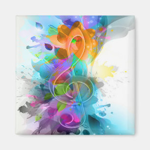 Mooie Colorful Waterverf Splatter Music-notitie Magneet