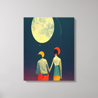 Mooie combinatie met Moon Canvas afdrukken