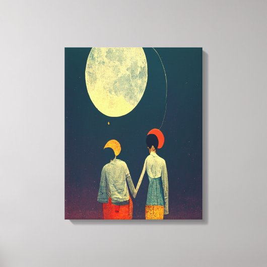 Mooie combinatie met Moon Canvas afdrukken (Voorkant)