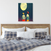 Mooie combinatie met Moon Canvas afdrukken (Insitu (Slaapkamer))