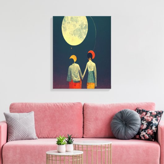 Mooie combinatie met Moon Canvas afdrukken (Insitu (Woonkamer))