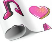 Mooie comic book stijl kus ster muziek hart cadeaupapier (Rol Hoek)