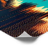 Mooie Comic Pop Art Style Beach Scene Poster (Hoek)