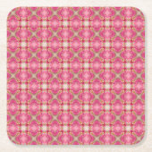 Mooie complexe roze patroon kartonnen onderzetters (Voorkant)