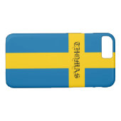 Mooie Cool Patriotic Monogram Vlag Zweden Case-Mate iPhone Case (Achterkant (Horizontaal))