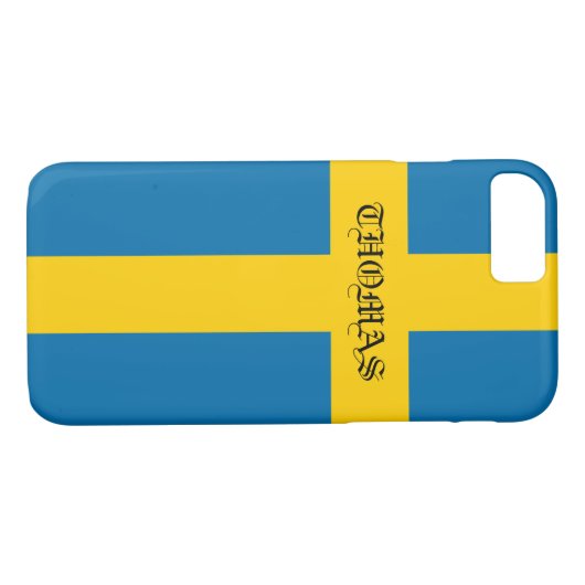 Mooie Cool Patriotic Monogram Vlag Zweden Case-Mate iPhone Case (Achterkant (Horizontaal))