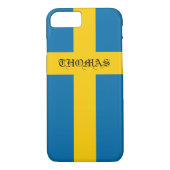 Mooie Cool Patriotic Monogram Vlag Zweden Case-Mate iPhone Case (Achterkant)