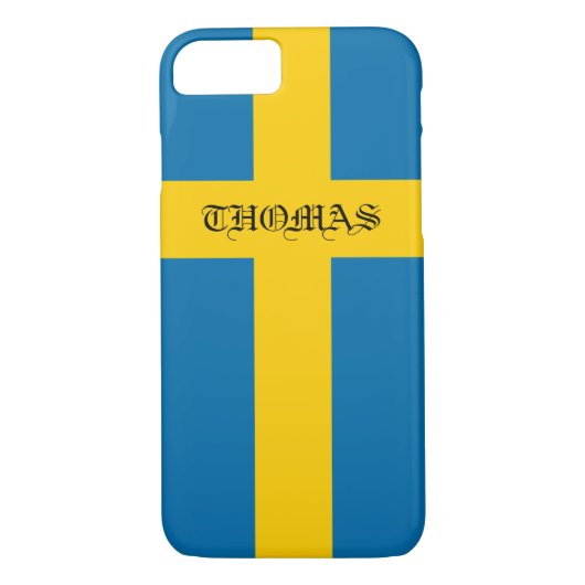Mooie Cool Patriotic Monogram Vlag Zweden Case-Mate iPhone Case (Achterkant)