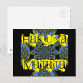 Mooie coole koningsblauwe zwarte caleidoscoop kuns briefkaart (Voorkant / Achterkant)