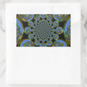 Mooie coole koningsblauwe zwarte caleidoscoop kuns rechthoekige sticker (Tas)