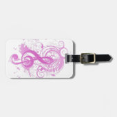 Mooie, coole muzieknoten met spieren bagagelabel (Voorkant horizontaal)