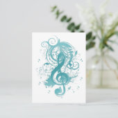 Mooie, coole muzieknoten met spieren briefkaart (Staand voorkant)