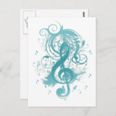 Mooie, coole muzieknoten met spieren briefkaart (Voorkant / Achterkant)