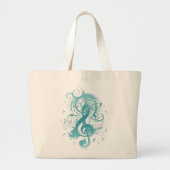 Mooie, coole muzieknoten met spieren grote tote bag (Voorkant)