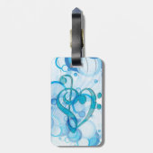 Mooie coole muzieknoten samen als hart bagagelabel (Achterkant verticaal)