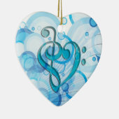 Mooie coole muzieknoten samen als hart keramisch ornament (Rechts)
