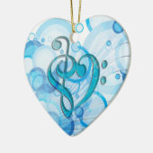 Mooie coole muzieknoten samen als hart keramisch ornament (Links)