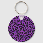 Mooie, coole paarse leopardereffecten sleutelhanger (Voorkant)