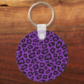Mooie, coole paarse leopardereffecten sleutelhanger (Voorkant)