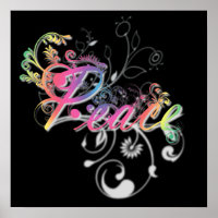 Mooie coole Vredeswoord kleurrijke ziren