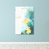 Mooie, coole waterverf met verschillende blauwe ti canvas afdruk (Insitu (Houten vloer))