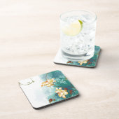 Mooie, coole waterverf met verschillende blauwe ti drankjes onderzetter (Rechterzijde)