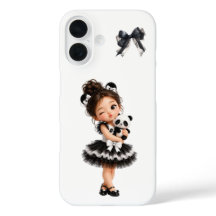Mooie Coquette Meisje Zwarte Strik Panda iPhone Ho