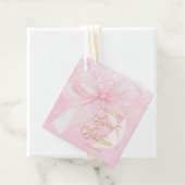 Mooie Coquette Roze Lint Bogen Sweet 16 Sixteen Bedankjes Labels (In situ)