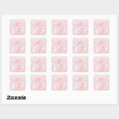Mooie Coquette Roze Lint Bogen Sweet 16 Sixteen Vierkante Sticker (Vel)