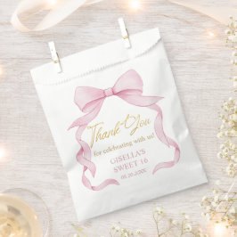 Mooie Coquette Roze Lint Bogen Sweet Sixteen 16 Bedankzakje
