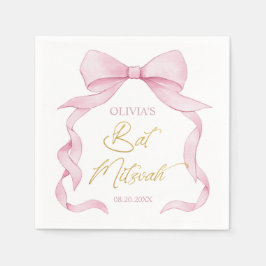 Mooie Coquette Roze Lint Bows Bat Mitswa Servet
