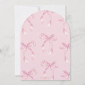 Mooie Coquette Roze Lint Strikken Bat Mitzvah Boog Kaart (Achterkant)