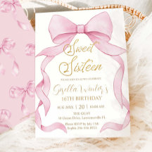 Mooie Coquette Roze Ribbon Bows Sweet 16 Verjaarda