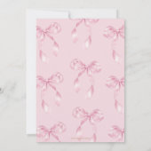 Mooie Coquette Roze Ribbon Bows Sweet 16 Verjaarda Kaart (Achterkant)