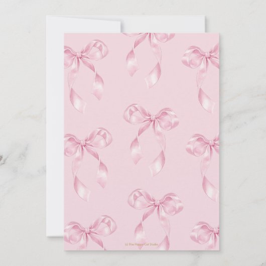 Mooie Coquette Roze Ribbon Bows Sweet 16 Verjaarda Kaart (Achterkant)