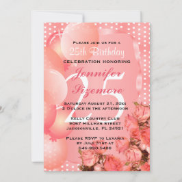 Mooie Coral Birthday Sjabloon - 00th Birthday Kaart