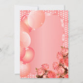 Mooie Coral Birthday Sjabloon - 00th Birthday Kaart (Achterkant)