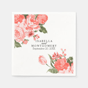 Mooie Coral Floral Flowers Napels Servet