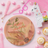 Mooie Coral Peach aquarel Papieren Bordje (Feest)