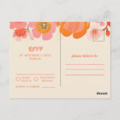 Mooie Coral Pink Poppy Flower RSVP Briefkaart (Achterkant)