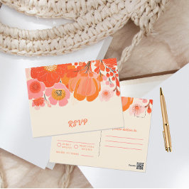 Mooie Coral Pink Poppy Flower RSVP Briefkaart