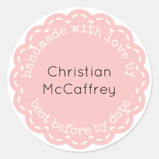 Mooie Coral Pink Rosette Handmade Custom Label (Voorkant)